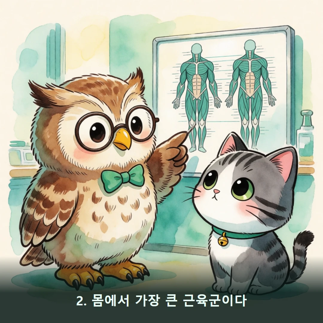 웹툰 2컷 — 2. 몸에서 가장 큰 근육군이다