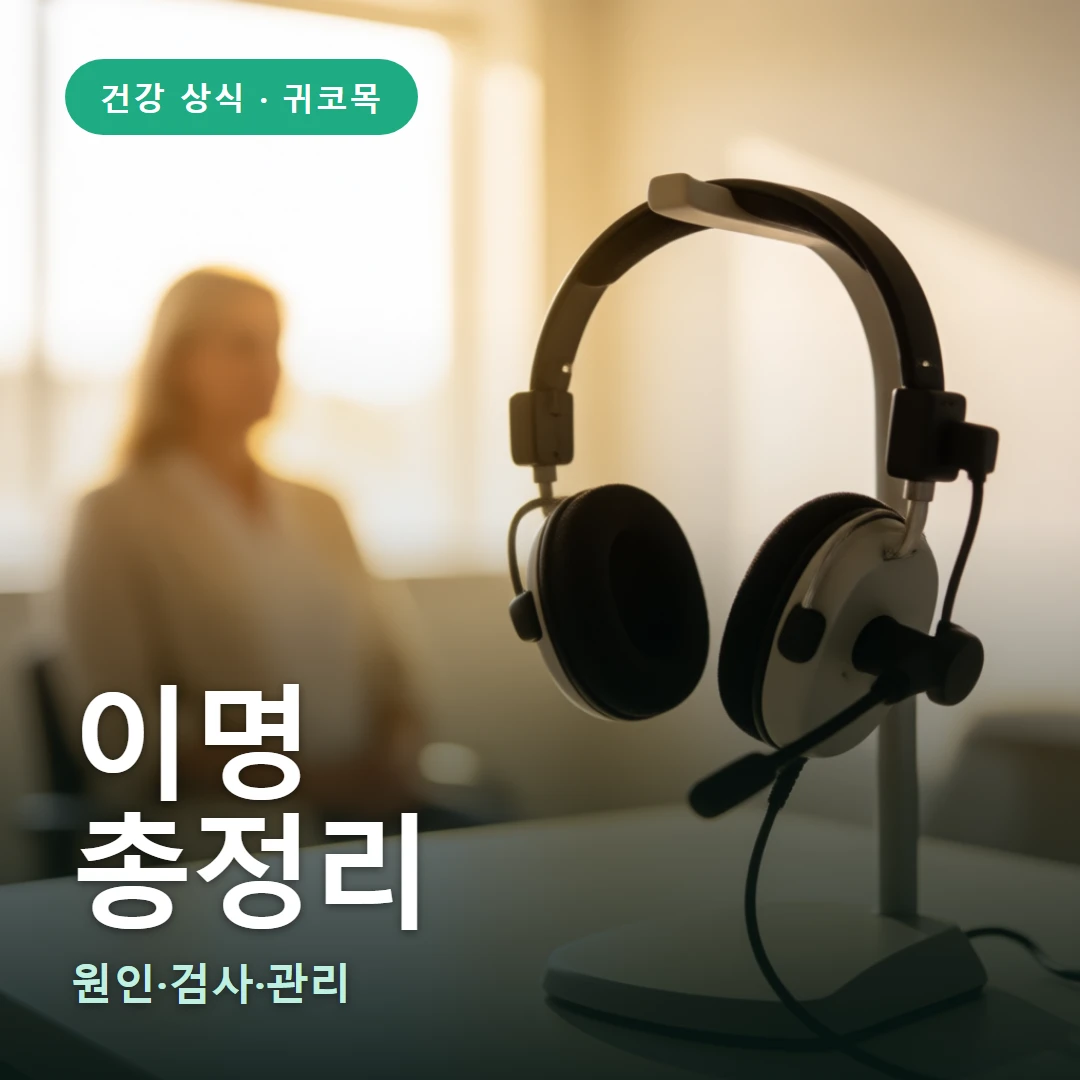 이명 요약 표지 — 원인·검사·관리