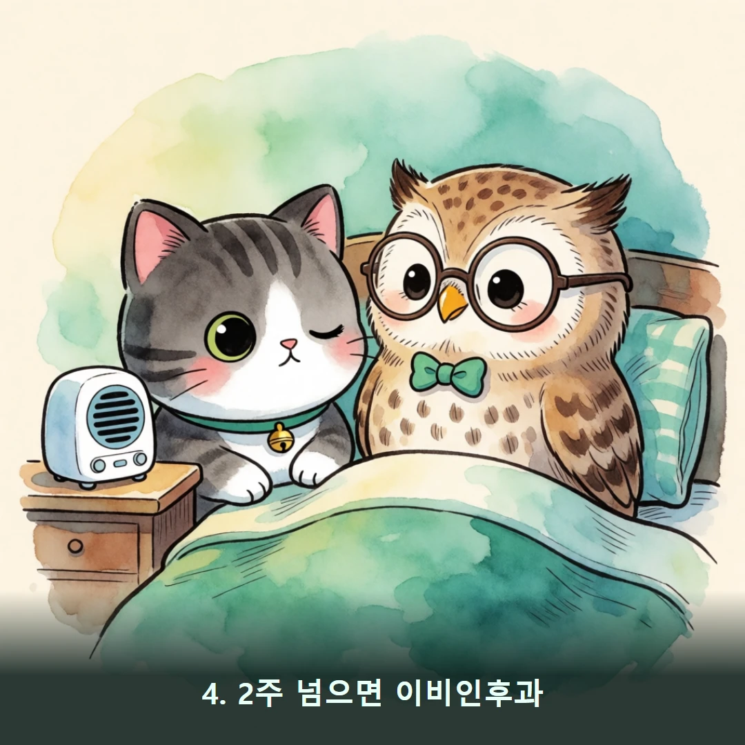 웹툰 4컷 — 4. 2주 넘으면 이비인후과
