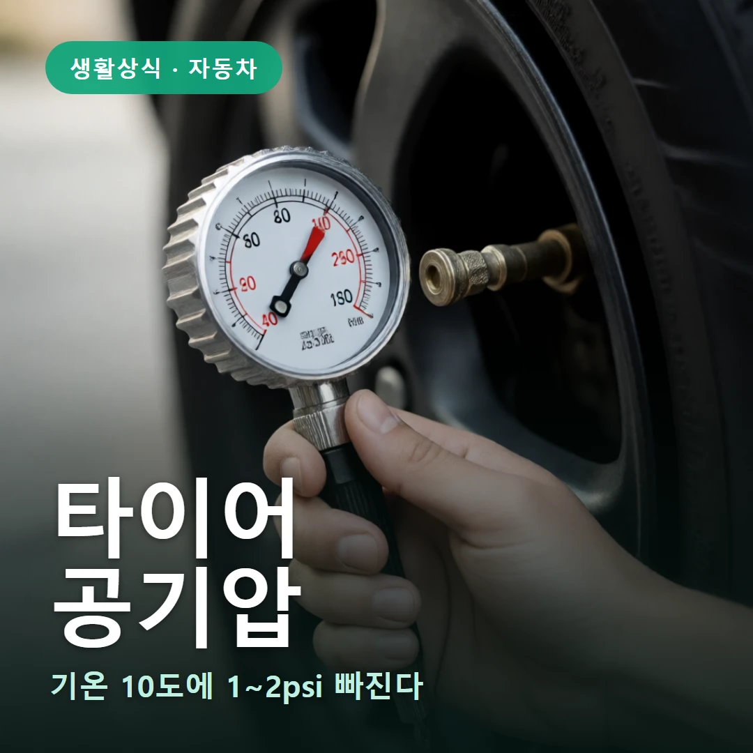 타이어 요약 표지 — 기온 10도에 1~2psi 빠진다
