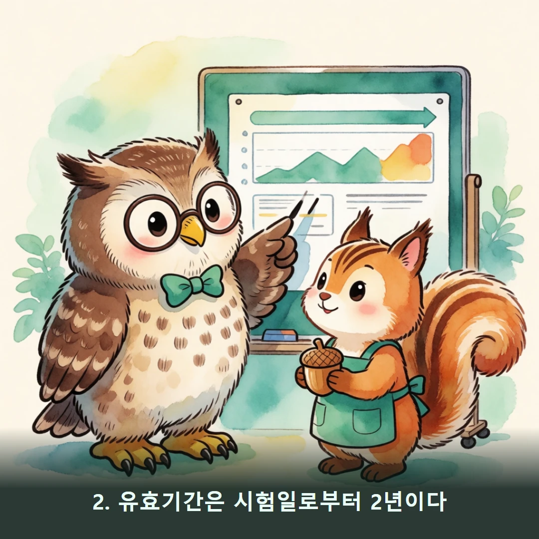 웹툰 2컷 — 2. 유효기간은 시험일로부터 2년이다
