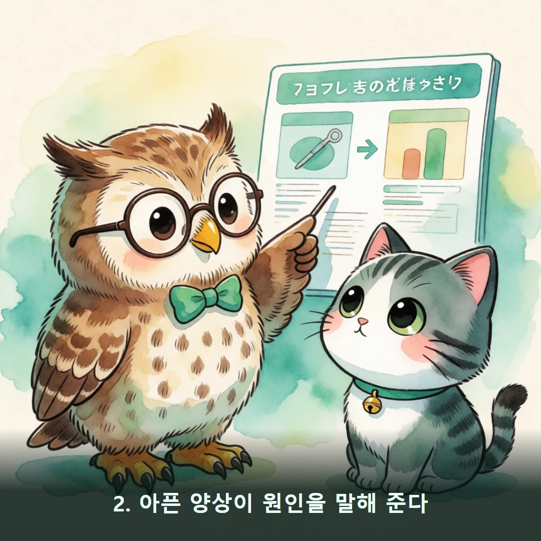 웹툰 2컷 — 2. 아픈 양상이 원인을 말해 준다