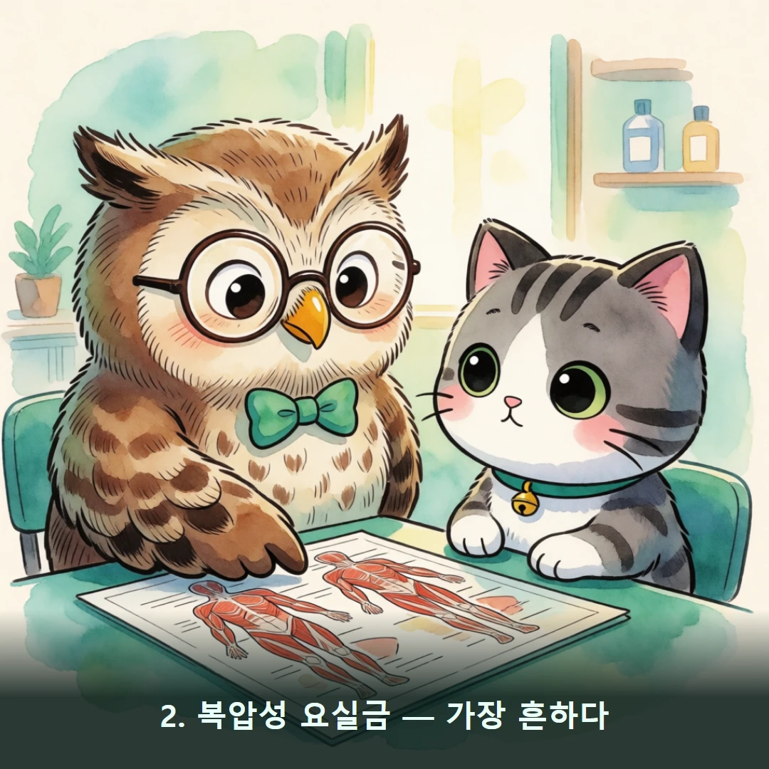 웹툰 2컷 — 2. 복압성 요실금 — 가장 흔하다