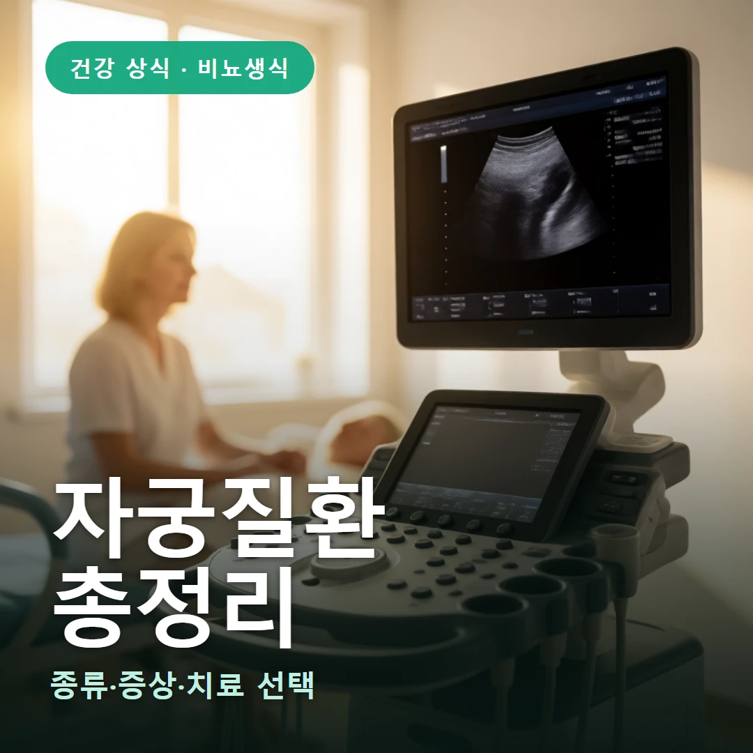 자궁질환 요약 표지 — 종류·증상·치료 선택