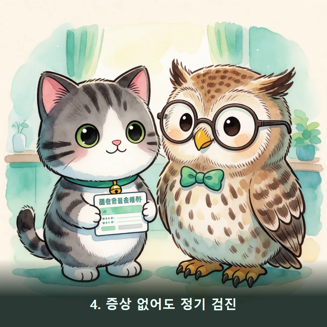 웹툰 4컷 — 4. 증상 없어도 정기 검진