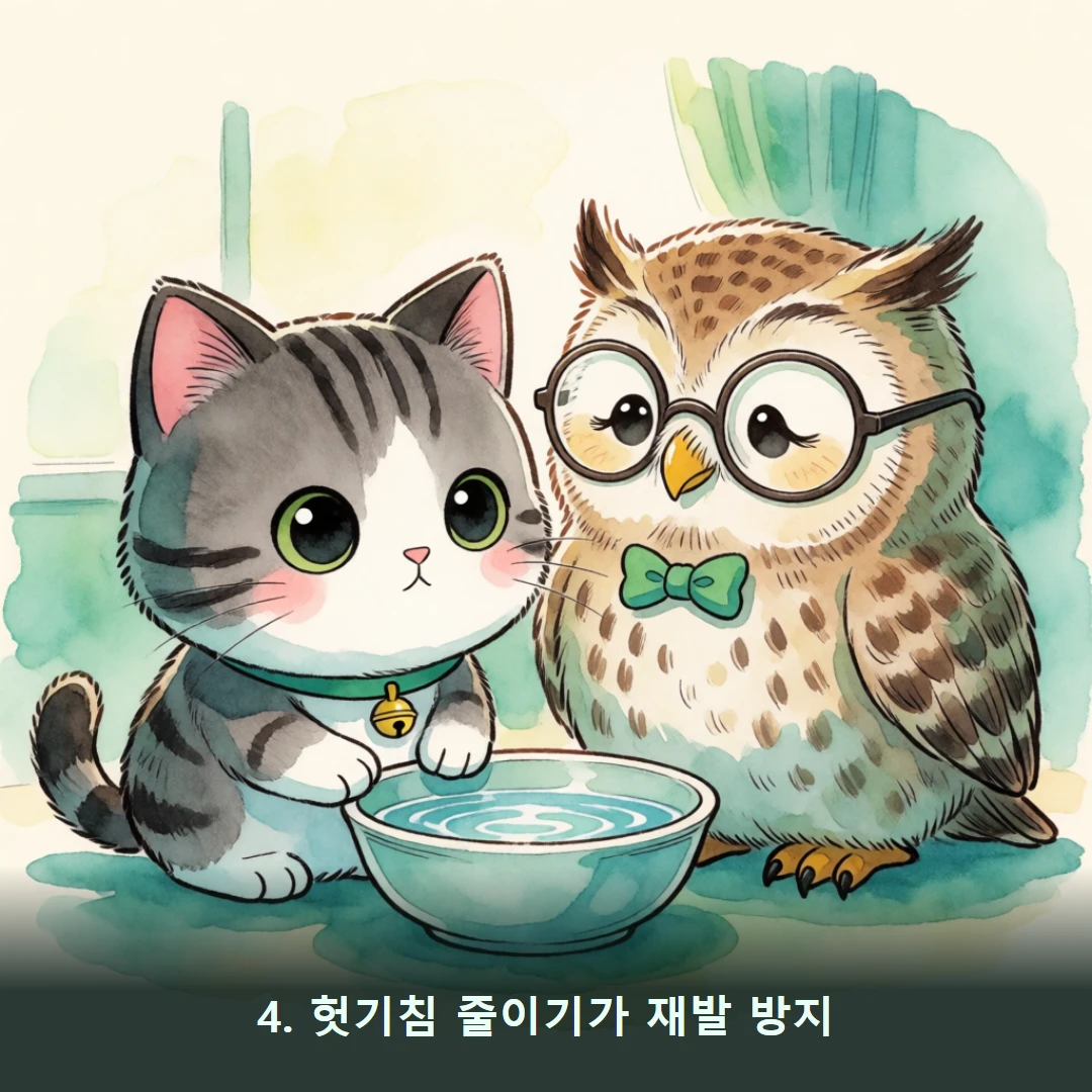 웹툰 4컷 — 4. 헛기침 줄이기가 재발 방지